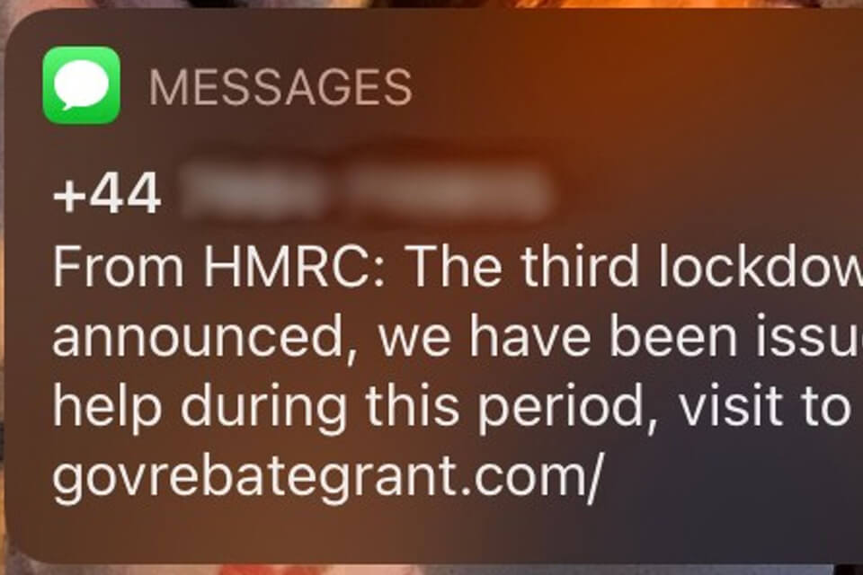 Warning over texts offering fake HMRC grants